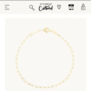 Catbird 14k yellow gold dainty 2MM paperclip bracelet 6-6.5”